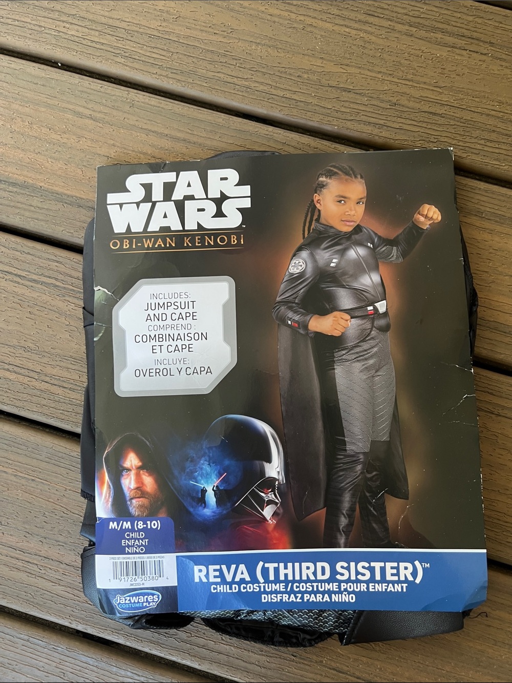 Star Wars Reva (Third Sister) Kids Black Costume with Cape size 8-10